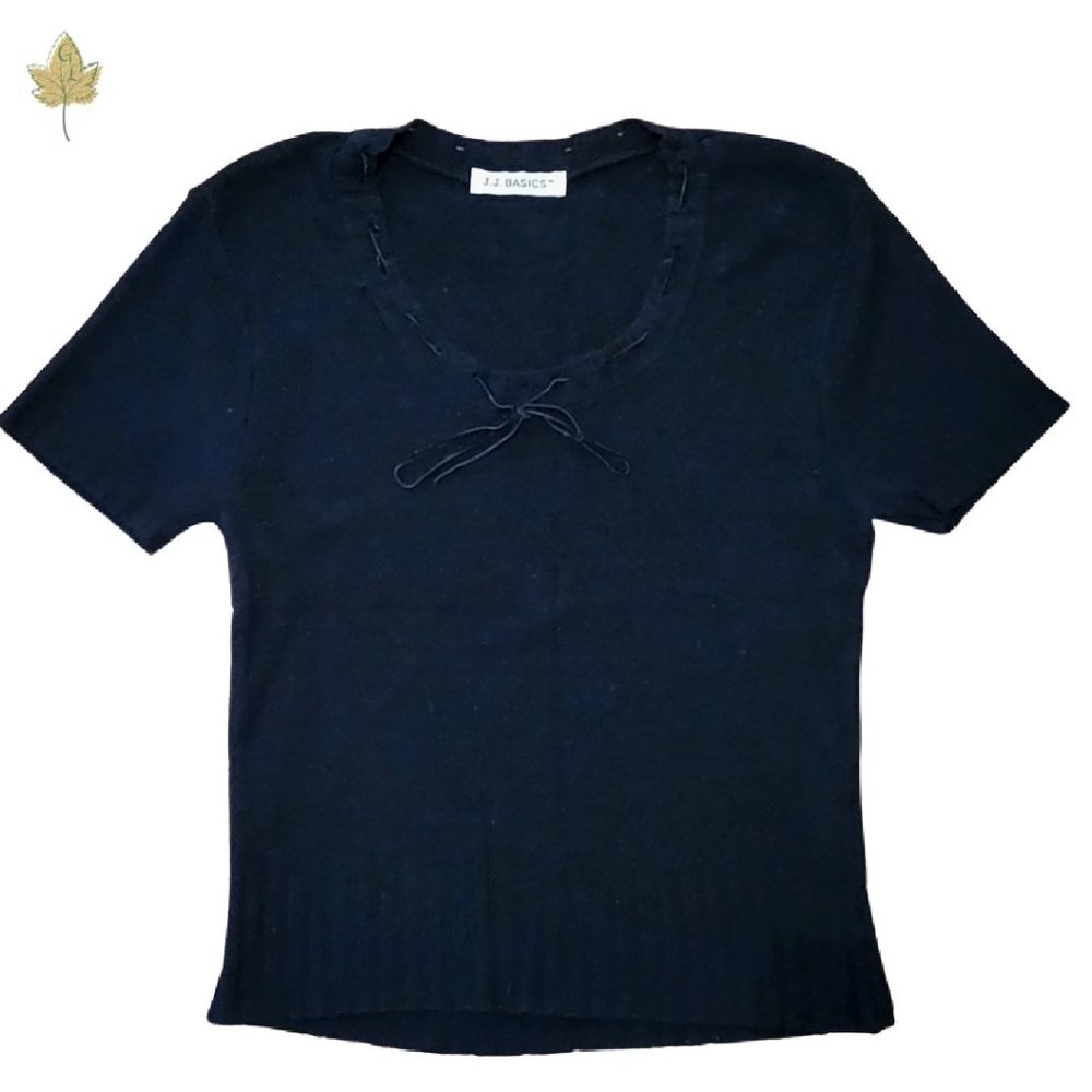 Vintage Black Knit Top | JJ Basics | Small